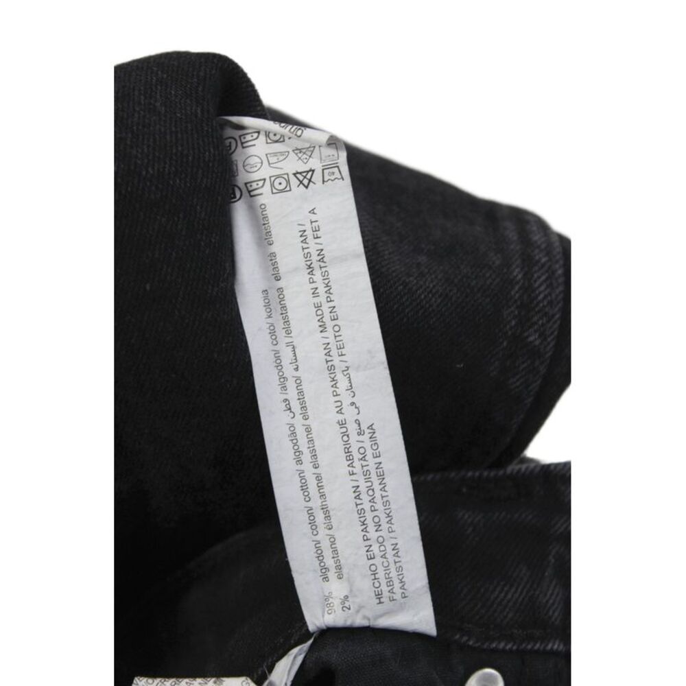 Zara Womens Straight Black Jeans Cotton Mid Rise Button Size 4 - Picture 6 of 6